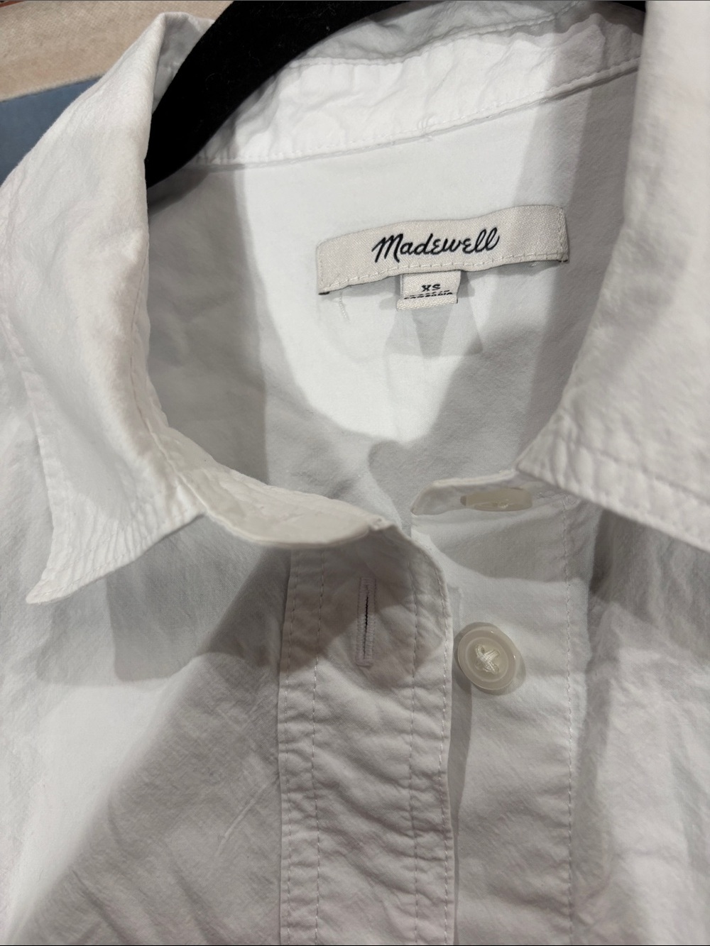 Madewell White Collared Button-Down Shirt
